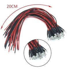 3mm Round Top LED Bulb Clear Light Emitting Diodes Pre-Wired Attached 9-12V DC