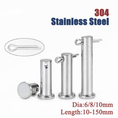 Flat Head Clevis Pins Through Hole 304 Stainless Steel With Cotter Pin Φ6/8/10mm