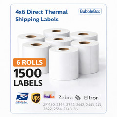 6 Rolls 4×6 Direct Thermal Shipping Labels – 250 per roll -1500 labels