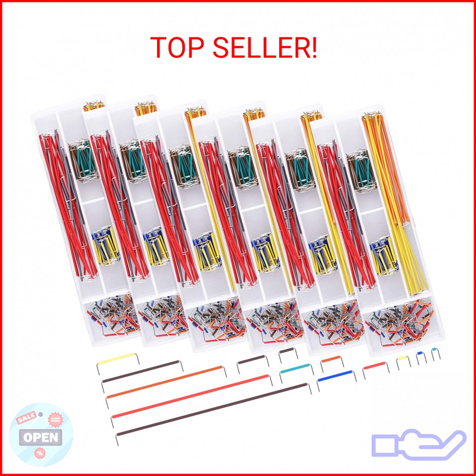 AUSTOR 840 Pieces Preformed Breadboard Jumper Wire Kit 14 Lengths Assorted Jumpe