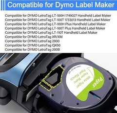 10PK Dymo LetraTag Refill 91330 Paper White Label Tape 12mm 1/2” LT-100H XR XM