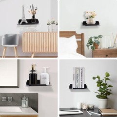 8”W x 6.3”D Small Floating Metal Wall Shelf,Deep Floating Shelves for Speak…