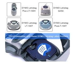 10PK Dymo LetraTag Refill 91330 Paper White Label Tape 12mm 1/2” LT-100H XR XM