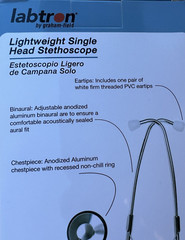 Labtron Lightweight Single Head Stethoscope Blood Pressure Medical Black Lot