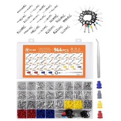 Pin Connector Kit for Car Electrical Wire Connectors Terminal, 944 Pcs