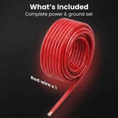 GEARit 0 Gauge Wire 10 ft Red, 1/0 AWG Battery Cable CCA, Copper-Clad Aluminu…
