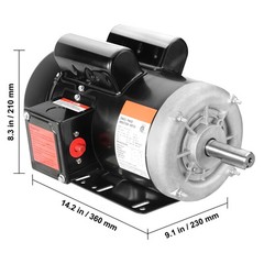 VEVOR 2HP Electric Motor 1725RPM AC115/230V 143/5T Frame 1-Phase 7/8″ Key Shaft