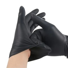 Disposable Nitrile Exam Gloves, 5 Mil Black, Clean Powder-Free Heavy Duty Glove