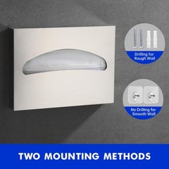 Toilet Seat Cover Dispenser Wall Mounted SUS 304 Stainless Steel Brushed Silver