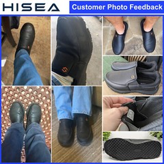 HISEA Men’s Non-Slip Shoes Slip-On Chef Shoes Water Resistant Kitchen Work Shoes