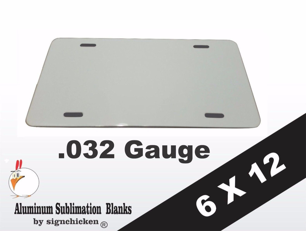 Lot of 100 ALUMINUM LICENSE PLATE SUBLIMATION BLANKS 6″x 12″ .032″