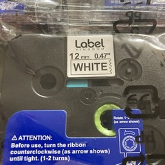 5 Pk Label Kingdom Tape 12mm Refill 0.47″ Laminated White