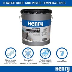Henry 555 Fibered Aluminum Reflective Roof Coating 0.9 Gal Silver Metal Roofing