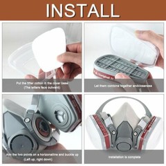 17 in1 Half Face Gas Mask Facepiece Spray Painting Respirator Safety Suit F 6200