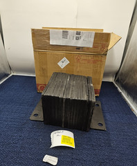 Dock Bumper Rectangular, 13 in L x 10 in W x 6 in H, Laminated Rubber 1110-1002