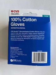 ( LOT OF 3 ) CVS 100% Cotton Gloves Size Large ( 2 Pair ) Fits Either Hand NEW