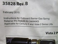 Braun Access Lift 34686KS Gas Spring Pin Kit for Century 2 and Vista 2