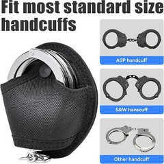 2PC Tactical Handcuff Case Police Holster Molle Pouch Nylon Belt Handcuff Holder