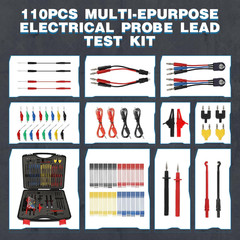 110PCS Automotive Test Lead Kit, AES Wave Multimeter Lead Kit with Back Probes,