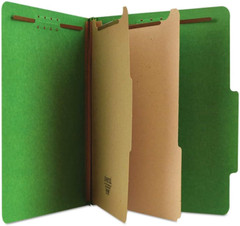 Universal 10302 Pressboard Classification Folders, Letter, Green