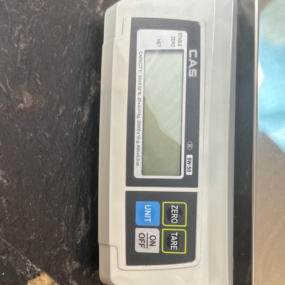 CAS SW-50 Tabletop Digital Scale w/ Tare, Zero, A/C Power Adapter