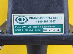 NEW Crane-Dorray PS-1003-BSW Industrial Rope Pull Door Switch, 120V, 6A, NEMA-4