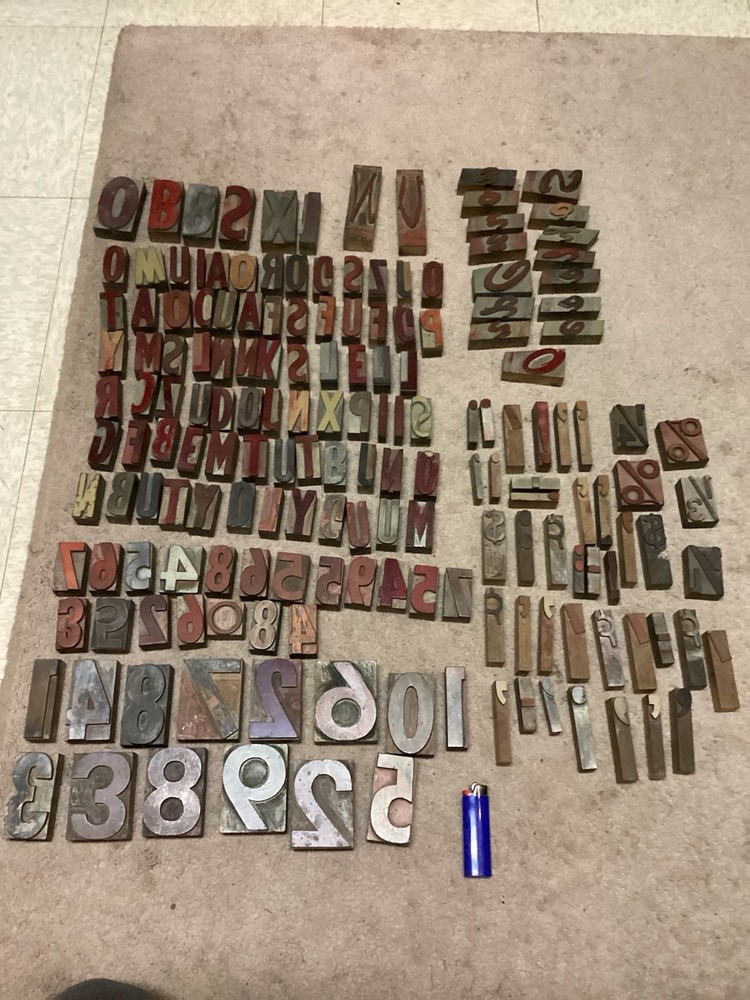 173 Vintage Letter-number-character Key letterpress Wooden Print Block Blocks
