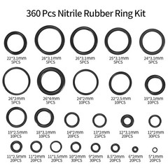 360 Pcs EPDM O Rings Assortment – 24 Sizes for Plumbing and Automotive