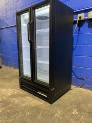 TRUE GDM-30-LD 2 GLASS DOOR REFRIGERATOR COOLER DISPLAY MERCHANDISER