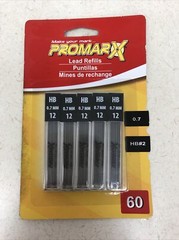 NEW Mechanical Pencils 60 Refills Promarx Lead Refills 0.7mm HB#2 Fits all 0.7mm