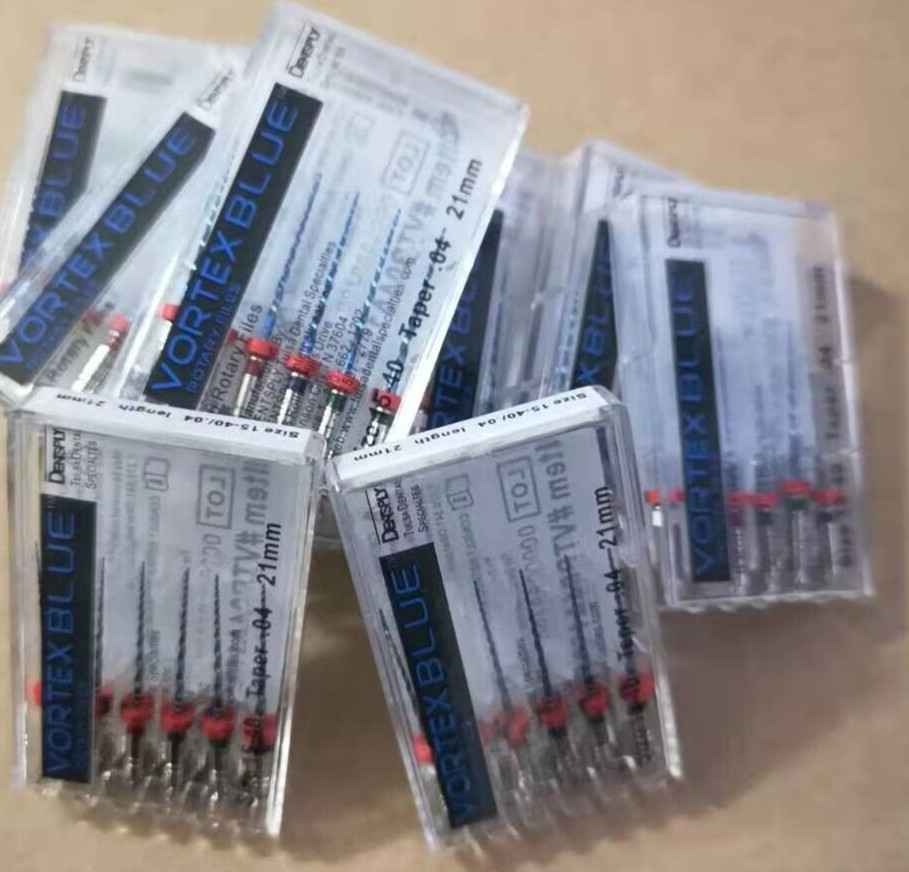 10pk 21mm .04 Asst Vortex Blue Rotary Files Dentsply Tulsa Dental Root 15-40