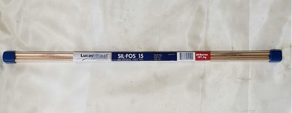 Lucas Milhaupt Sil-Fos 15 15% Silver Brazing Alloy Rods HVAC Grade 1LB 28 Rods