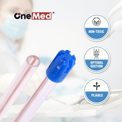 200 (2 Bags) CLEAR/BLUE Disposable Dental Saliva Ejector Evacuation Suction Tips