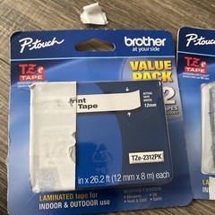 Brother TZE2312PK 12mm Black on White Tape – 2 Pack