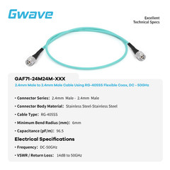 2.4mm Male to 2.4mm Male RG-405SS Flexible Cable | DC-50GHz