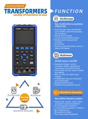 OWON HDS272S 3.5″ 2CH Handheld Oscilloscope 70MHz Bandwidth 20000 Counts 0-2V