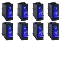 8pcs LED Rocker Toggle Switch SPST 3 Pin Mini Boat On Off Switch Set