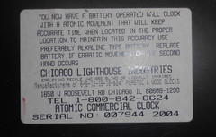 The Chicago Lighthouse 12 1/2″ Atomic Contemporary Analog Black Clock NICE
