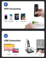 TOMLOV WiFi 1000X Digital Microscope 1080P USB Coin Magnifier Camera for iPhone