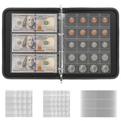 Coin Collection Album Book, 300 Pockets Storage 12×10 inches, Black