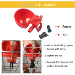 20 PACKS Poultry/Quail Water Drinking Cups Chicken Hen Plastic Automatic Drinker