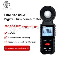 S8608 LCD Light Meter Digital Illuminance Meter Luxmeter Photometer 200000Lux