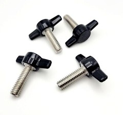 5/16″ Thumb Screw Bolts Black Plastic Butterfly Clamping Tee Wing Knob Stainless