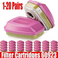 1-20 Pairs For 3M 60923 Organic Gas Replacement Respirator Cartridge/Filter new