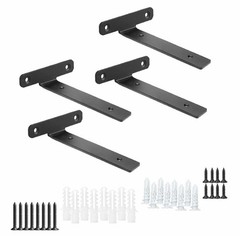 4 Pack Floating Shelf Brackets, 4 Inch Heavy Duty Industrial Wall Shelf Bracket