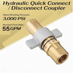 NEW 1″ NPT Wet-Line Wing Nut Hydraulic Quick Disconnect Coupler / Coupling Set