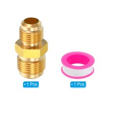 3/8 Inch Male Flare x 1/2 Inch Male Flare Connector, Brass Adapter Reducing