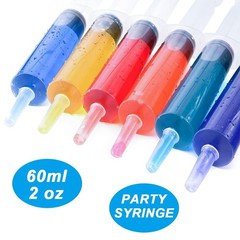4 Pack 60mL Large Syringe for Liquid with Tip Cap, Plastic transparent