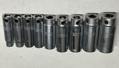 Herbrand 1/2” Drive 12 Pt Deep Sockets 1/2” To 1- 1/8” ~ 9 Pc. Set ~ Vintage USA
