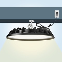 200W UFO LED High Bay Light – 10 Pack, Ideal for Factories/Gyms/Barns/Warehouses